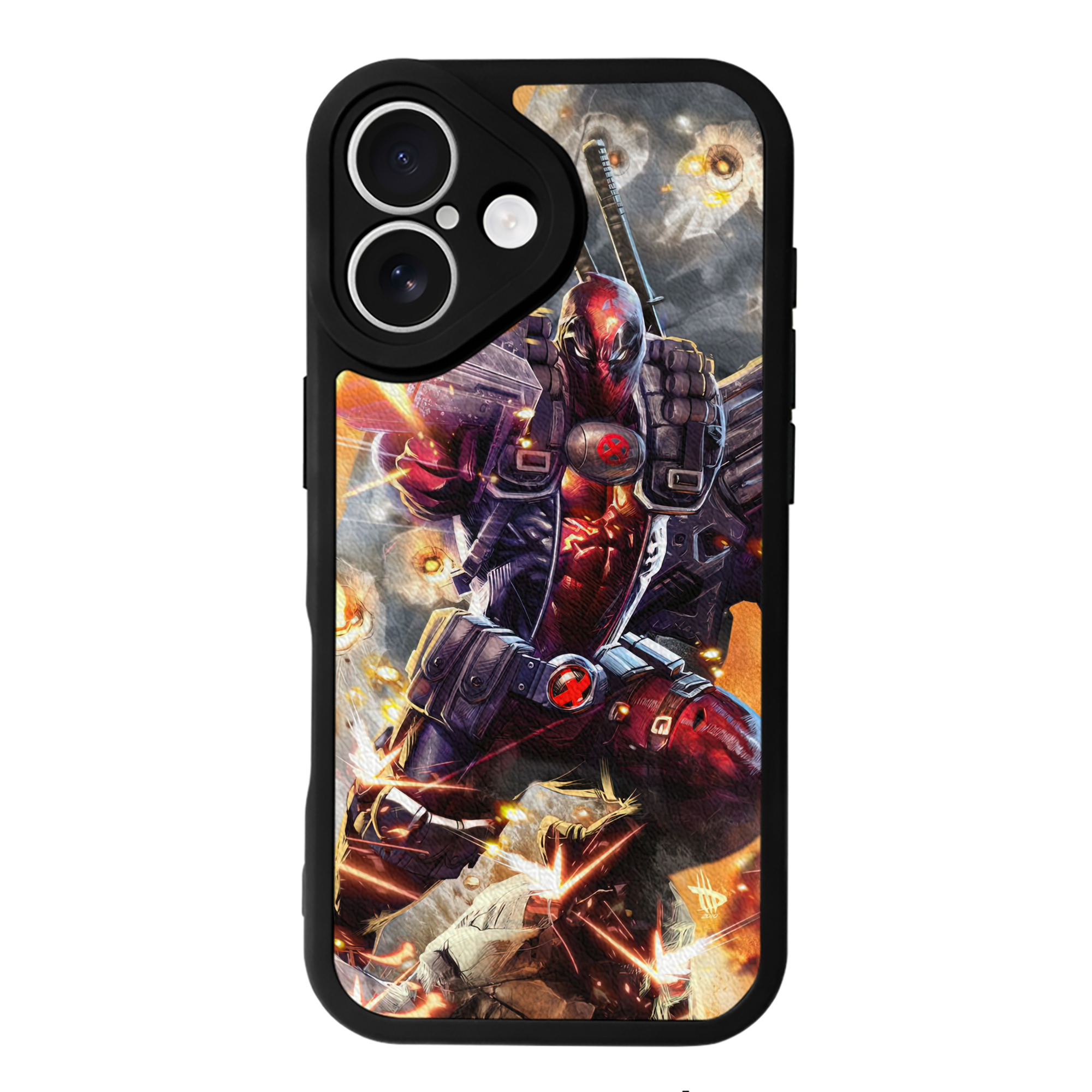 （画像用） Deadpool デッドプール 【iPhone 16シリーズ対応】シリコンスマホケース（レザー調） 材質：シリコン